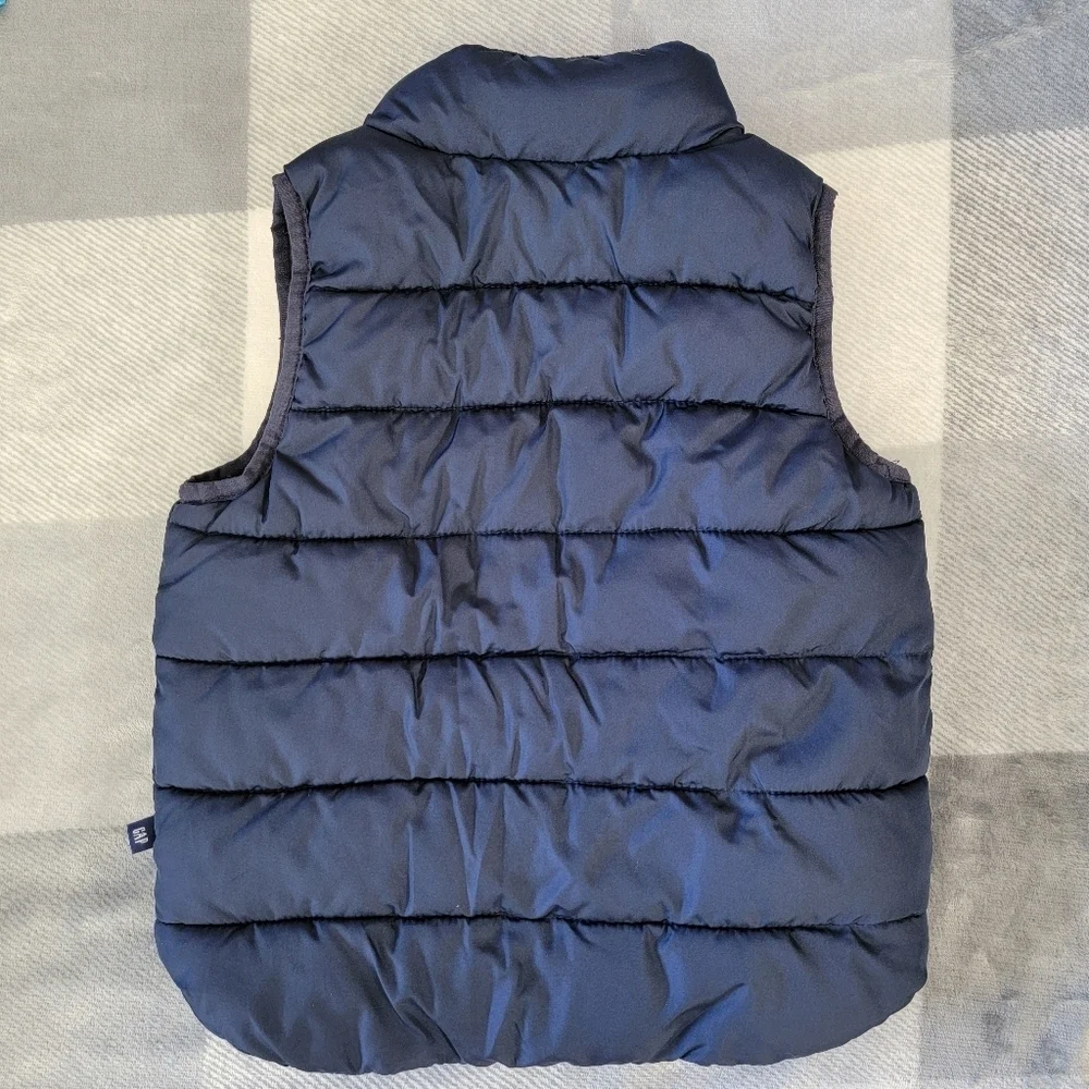 GAP Boys Navy Blue Puffer Vest Full Zip Water Resistant Cold Control Size 3